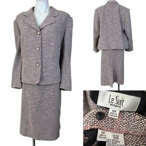 Le Suit plus size 18W tweed 2-piece skirt suit